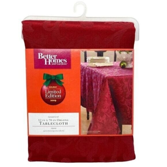 Better Homes & Gardens Red Holiday Tablecloth Christmas - Picture 1 of 6